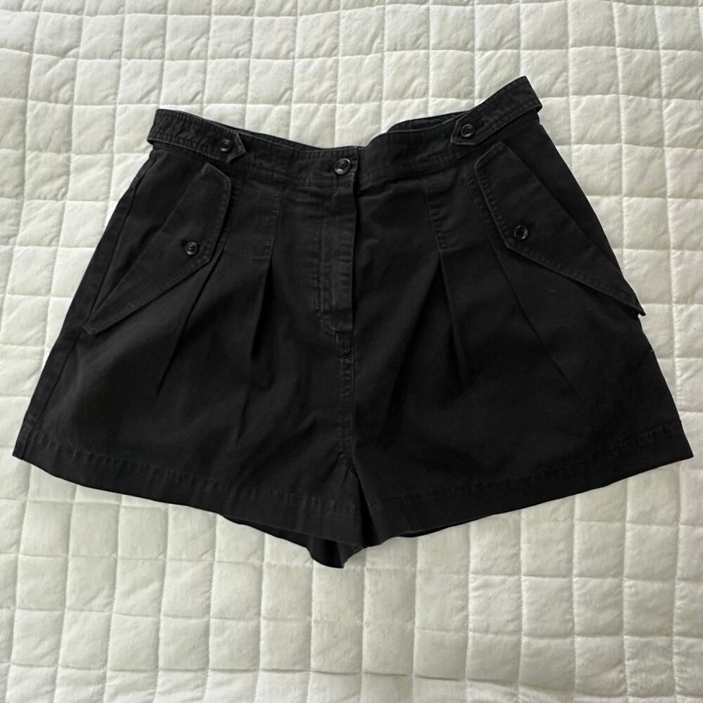 Ulla Johnson Shorts Womens 8 Black High Waisted Cotton Pockets Minimalist Casual